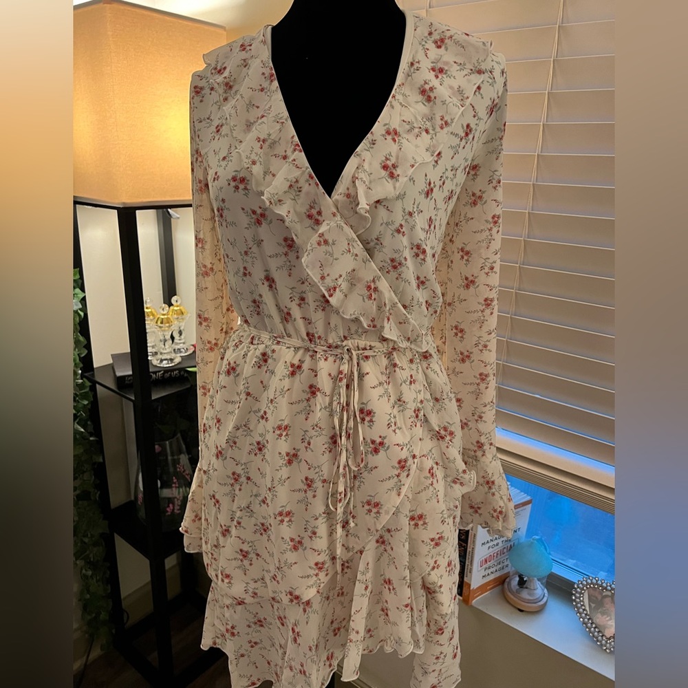 Chiffon floral print mini dress